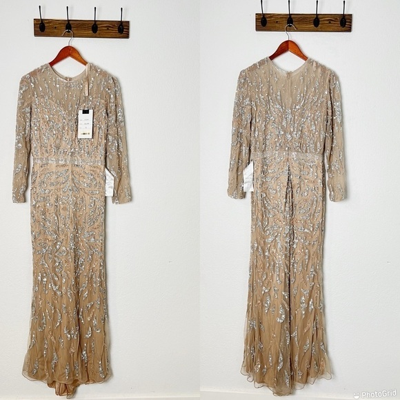 Mac Duggal Jewel Long Sleeves Evening Dress - Picture 2 of 12